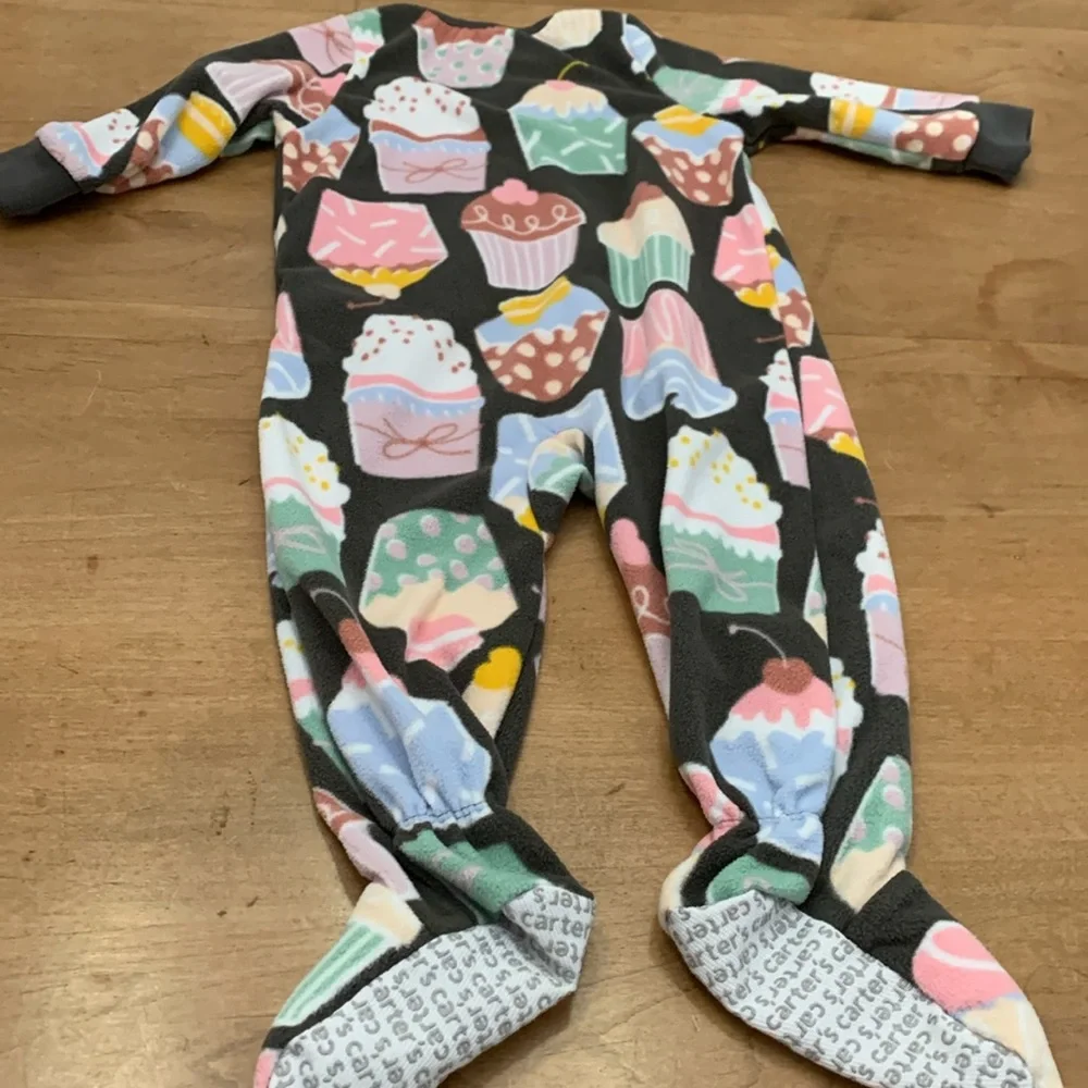 Toddler Bath Robe & Fleece Footie Pajamas - 9 months & 12 months